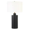 Carlina 25" Tall Ceramic Table Lamp With Fabric Shade In Matte Black/White