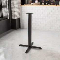 Beverly 33'' X 33'' Restaurant Table X-Base With 4'' Dia. Bar Height Column