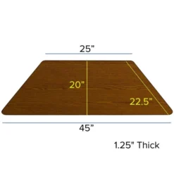 Flash Furniture Mobile 25.5''W X 46.25''L Trapezoid Activity Table With 1.25'' Thick High Pressure Oak Laminate Top And Standard Height Adjustable Legs -office furniture sale 370b3cbbaf4f569683a2ff6807c48c75c1