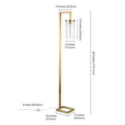 Malva 67.75" Tall Floor Lamp With Glass Shade In Brass/Seeded -office furniture sale 374d2e33ec1108236895b6d0b079a212bb