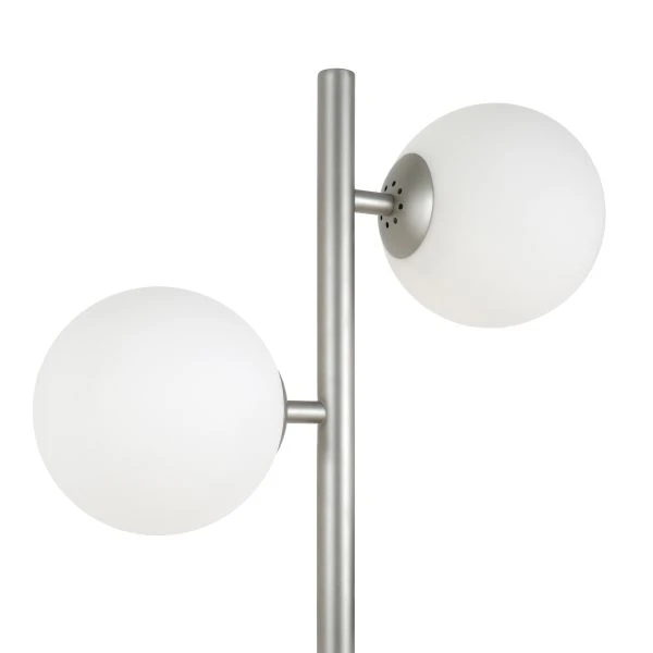 Twee 2-Light Floor Lamp With Glass Shade In Nickel/White Milk 7 Twee 2-Light Floor Lamp With Glass Shade In Nickel/White Milk - Image 7