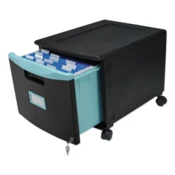 Storex Single-Drawer Mobile Filing Cabinet, 1 Legal/Letter-Size File Drawer, Black/Teal, 14.75" X 18.25" X 12.75" 16 Storex Single-Drawer Mobile Filing Cabinet, 1 Legal/Letter-Size File Drawer, Black/Teal, 14.75" X 18.25" X 12.75" -office furniture sale 37b21bbfd5f63ff9b34724c1c94415aeb3