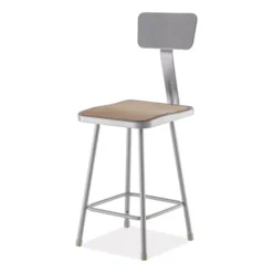 NPS 6300 Series HD Square Seat Stool W/Backrest, Supports 500 Lb, 23.25" Seat Ht, Brown Seat,Gray Back/Base,Ships In 1-3 Bus Days -office furniture sale 381bee16967295f78271935e859bea5a6b