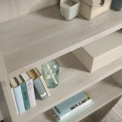 Sauder Optimum Bookcase, 45"H, 3 Shelves, Chalked Chestnut -office furniture sale 389e685b72c361cda1306c16c0e57bff45