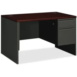 HON 38000 Series Right Pedestal Desk, 48" X 30" X 29.5", Mahogany/Charcoal -office furniture sale 38c2514068b6cb2ace067b2028189beb23