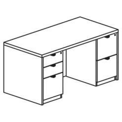 Lorell Prominence 2.0 Mahogany Laminate Double-Pedestal Desk - 5-Drawer -office furniture sale 395e1167e397907682521258c9de680497