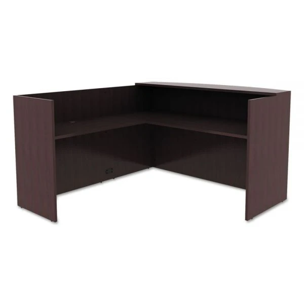 Alera Valencia Reversible Reception Return, 44.13w X 23.63d X 41.5h, Espresso 2 Alera Valencia Reversible Reception Return, 44.13w X 23.63d X 41.5h, Espresso - Image 2