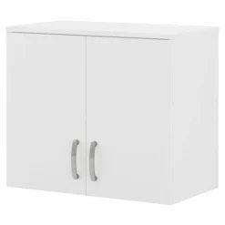 Bush Business Furniture Universal Wall Cabinet With Doors And Shelves In White