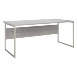 Bush Business Furniture Hybrid 72W X 36D Computer Table Desk With Metal Legs In Platinum Gray