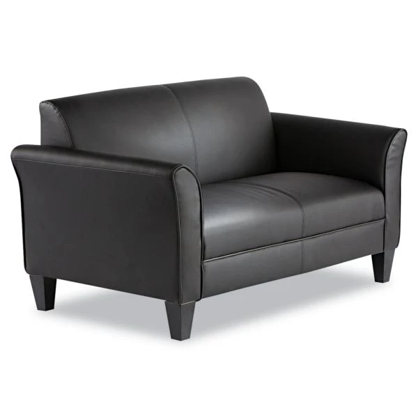 Alera Reception Lounge Furniture, Loveseat, 55.5w X 31.5d X 33.07h, Black 2 Alera Reception Lounge Furniture, Loveseat, 55.5w X 31.5d X 33.07h, Black - Image 2