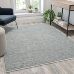 Abbott 5' X 7' Handwoven Indoor/Outdoor Diamond Pattern Area Rug In Grey