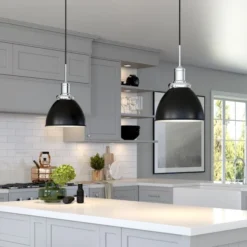 Madison 12" Wide Pendant With Metal Shade In Blackened Bronze/Polished Nickel/Blackened Bronze 11 Madison 12" Wide Pendant With Metal Shade In Blackened Bronze/Polished Nickel/Blackened Bronze -office furniture sale 3a6bd695c11adf0a1080a8a5f2564f77d2