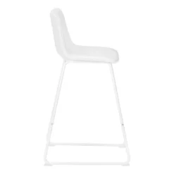 Monarch Specialties Office Chair, Bar Height, Standing, Computer Desk, Work, White Leather Look, White Metal, Contemporary, Modern -office furniture sale 3ab5ad74c6f456e3ebff9cb4942385fcbd