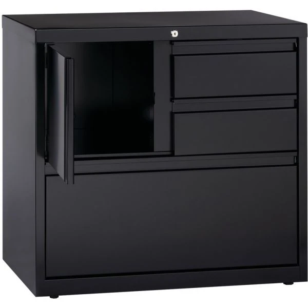 Lorell 3 Drawer Lateral File Cabinet, Letter/Legal/A4, 30" Wide, Black 4 Lorell 3 Drawer Lateral File Cabinet, Letter/Legal/A4, 30" Wide, Black - Image 4