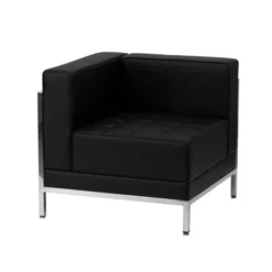 Flash Furniture Contemporary Black Leather Left Corner Chair