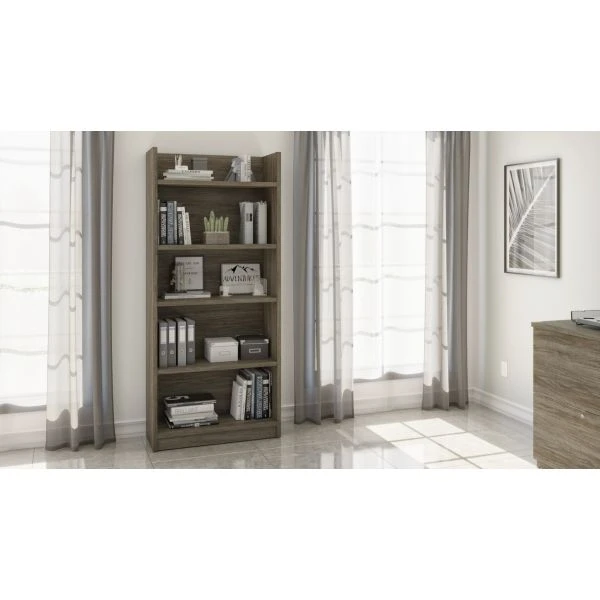 Bestar Pro-Linea Bookcase In Walnut Grey 3 Bestar Pro-Linea Bookcase In Walnut Grey - Image 3