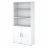 Bush Business Furniture Easy Office 5 Shelf Bookcase With Doors In Pure White
