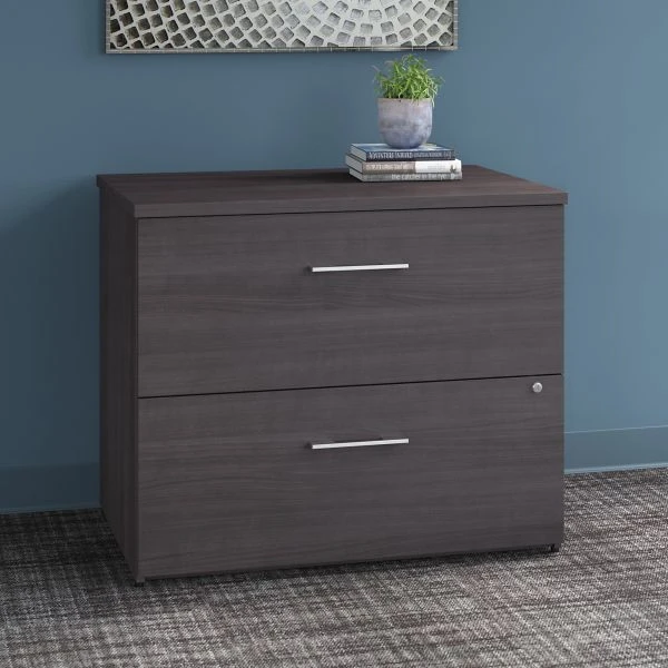 Bush Business Furniture Office 500 36W 2 Drawer Lateral File Cabinet In Storm Gray - Assembled 5 Bush Business Furniture Office 500 36W 2 Drawer Lateral File Cabinet In Storm Gray - Assembled - Image 5