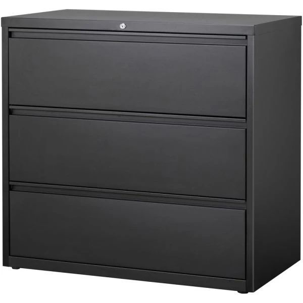 Lorell 3-Drawer Black Lateral File Cabinet, Letter/Legal/A4, 42" Wide, Black 4 Lorell 3-Drawer Black Lateral File Cabinet, Letter/Legal/A4, 42" Wide, Black - Image 4