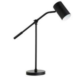 Willis 24" Tall Boom Arm Table Lamp With Metal Shade In Blackened Bronze/Blackened Bronze