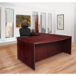 Lorell Prominence 2.0 Mahogany Laminate Double-Pedestal Desk - 5-Drawer -office furniture sale 3b3f097c28d13aaaa628cb2a4bc3f87c3c
