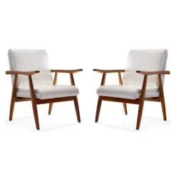 Arch Duke Accent Chair In White And Amber (Set Of 2)