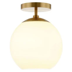 Bartlett 9" Wide Semi Flush Mount With Glass Shade In Brass/White Milk 8 Bartlett 9" Wide Semi Flush Mount With Glass Shade In Brass/White Milk -office furniture sale 3b9f6888f50d84a912ea0fde395541e31f