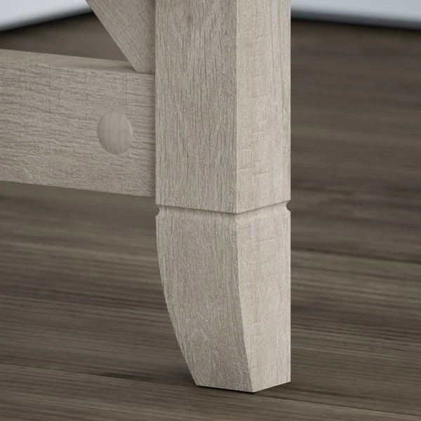 Bush Furniture Key West 60W L Shaped Desk In Washed Gray 2 Bush Furniture Key West 60W L Shaped Desk In Washed Gray - Image 2