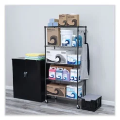 Alera 5-Shelf Wire Shelving Kit With Casters And Shelf Liners, 36w X 18d X 72h, Black Anthracite 12 Alera 5-Shelf Wire Shelving Kit With Casters And Shelf Liners, 36w X 18d X 72h, Black Anthracite -office furniture sale 3bd73a81cbc3ab15ff32d9e2b927482195