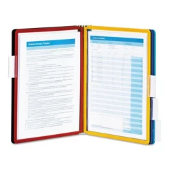 Durable VARIO Magnetic Wall Reference System, 5 Panels/Pockets, Assorted Borders