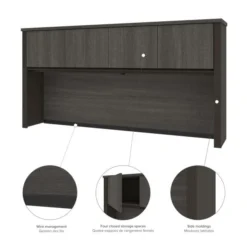 Bestar Prestige + Hutch For Credenza In Bark Gray & Slate -office furniture sale 3c387e3739d86aff0572a6629306ec2f5e