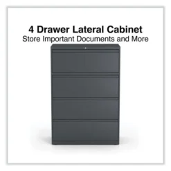 Alera Lateral File, 4 Legal/Letter/A4/A5-Size File Drawers, Charcoal, 36" X 18.63" X 52.5" -office furniture sale 3c3a617186d808604cfd638c2e712ba9cb