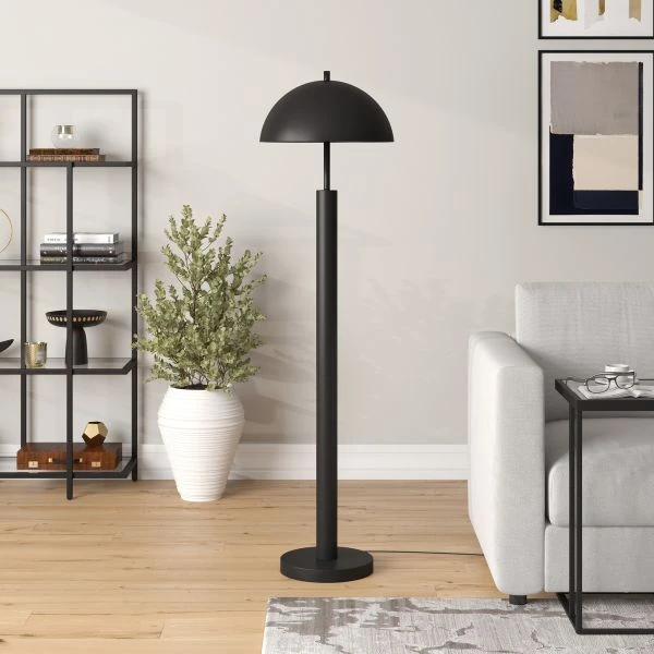 York 58" Tall Floor Lamp With Metal Shade In Blackened Bronze 5 York 58" Tall Floor Lamp With Metal Shade In Blackened Bronze - Image 5