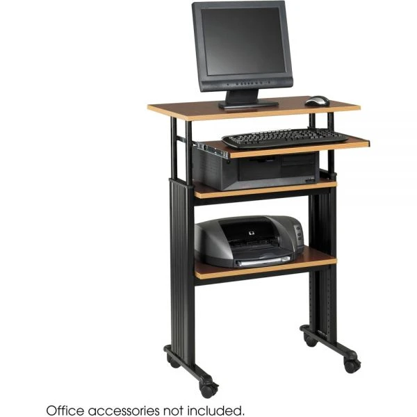 Safco Muv Stand-Up Adjustable-Height Desk, 29.5" X 22" X 35" To 49", Cherry/Black 2 Safco Muv Stand-Up Adjustable-Height Desk, 29.5" X 22" X 35" To 49", Cherry/Black - Image 2