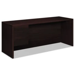 HON 10500 Series 3/4-Height Left Pedestal Credenza, 72w X 24d X 29.5h, Mahogany