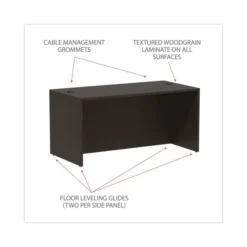 Alera Valencia Series Straight Front Desk Shell, 59.13" X 29.5" X 29.63", Espresso -office furniture sale 3c7924d61c7dc0d766815271b3965ce75a
