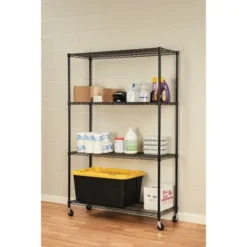 Alera NSF Certified 4-Shelf Wire Shelving Kit With Casters, 48w X 18d X 72h, Black 17 Alera NSF Certified 4-Shelf Wire Shelving Kit With Casters, 48w X 18d X 72h, Black -office furniture sale 3ca86de927751c38a4baafdc8d464de4b8
