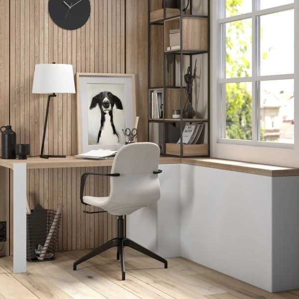 Markos 28.5" Tall Tilted Table Lamp With Fabric Shade In Blackened Bronze/White 4 Markos 28.5" Tall Tilted Table Lamp With Fabric Shade In Blackened Bronze/White - Image 4