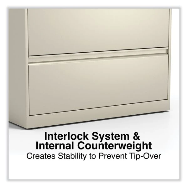 Alera Lateral File, 2 Legal/Letter-Size File Drawers, Putty, 36" X 18.63" X 28" 5 Alera Lateral File, 2 Legal/Letter-Size File Drawers, Putty, 36" X 18.63" X 28" - Image 5