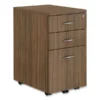 Alera Valencia Series Mobile Pedestal File, Left/Right, 3-Drawer: Box/Box/File, Legal/Letter, Walnut, 15.88 X 20.5 X 28.38