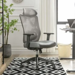 Serta SitTrue Ridgefield Ergonomic Mesh/Vegan Leather High-Back Task Chair, Gray/Black -office furniture sale 3d45cbedc1ccde1e1fdd06c698c4c3f0fb