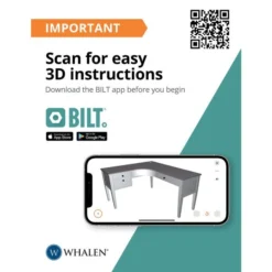 Whalen Lagron 60"W Wood L-Desk, Arctic White/Shadow Gray -office furniture sale 3d564d9177eb7ac4a1dcc48806941a7be8