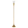 Moura Torchiere Floor Lamp With Glass Shade In Brass/Clear