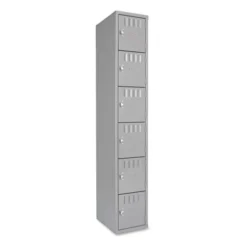 Tennsco Box Compartments, Single Stack, 12w X 18d X 72h, Medium Gray
