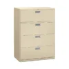 HON 600 Series Four-Drawer Lateral File, Letter/Legal/A4, 42w X 18d, Putty