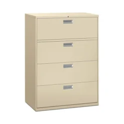 HON 600 Series Four-Drawer Lateral File, Letter/Legal/A4, 42w X 18d, Putty