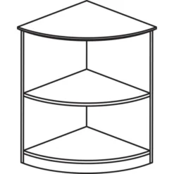 Safco Medina Series Quarter Round Two-Shelf Bookcase, 20w X 20w X 29 1/2h, Gray Steel -office furniture sale 3e997dbf4b2a13d1e9acc5ba36c85f2257