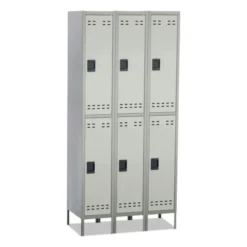 Safco Double-Tier, Three-Column Locker, 36w X 18d X 78h, Two-Tone Gray