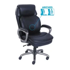 SertaPedic Cosset High-Back Executive Chair, Supports Up To 275 Lb, 18.75" To 21.75" Seat Height, Black Seat/Back, Slate Base