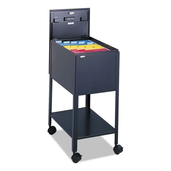 Safco Standard Locking Mobile Tub File, Letter Size, Metal, 1 Shelf, 1 Bin, 13.5" X 19.25" X 28", Black 1 Safco Standard Locking Mobile Tub File, Letter Size, Metal, 1 Shelf, 1 Bin, 13.5" X 19.25" X 28", Black